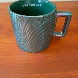 New Starbucks Green Iridescent Ceramic Mug Mermaid
